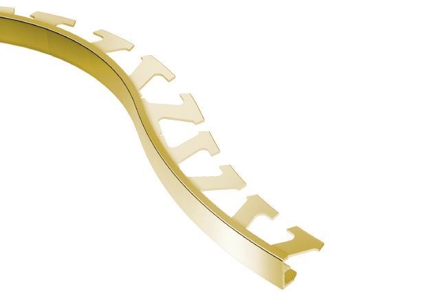 Schluter SCHIENE Profilé radius de bordure de mur/plancher - aluminium anodisé laiton poli 1/2" (12.5 mm) x 8' 2-1/2"