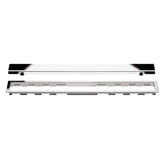 Schluter KERDI-LINE Drain linéaire encastré avec design de grille Solid - acier inoxydable (V4) chrome 3/4" x 19-11/16"