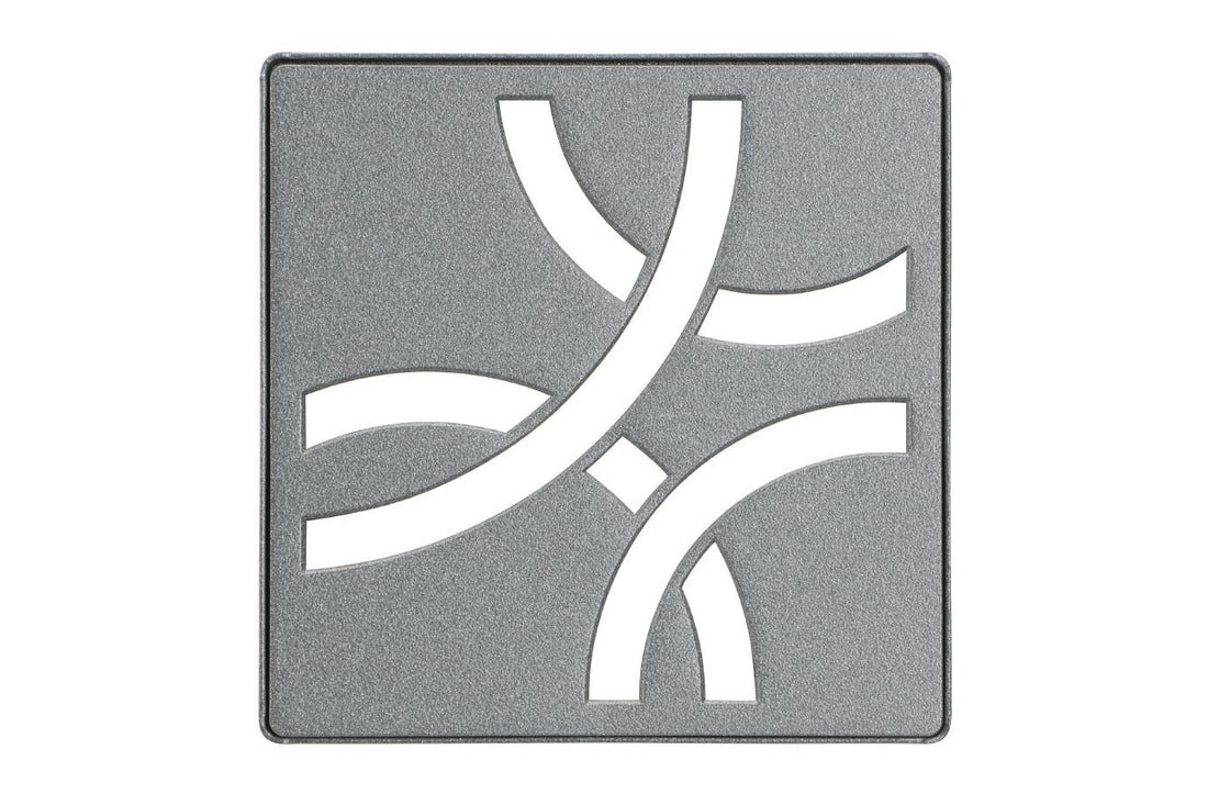 Schluter KERDI-DRAIN Ensemble de grille carrée Curve acier inoxydable (V2) étain 4"