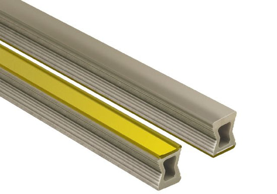 Schluter DILEX-EZ Profilé décoratif pour joint de mouvement - plastique PVC laiton/gris 9/32" x 11/32" (9 mm) x 8' 2-1/2"