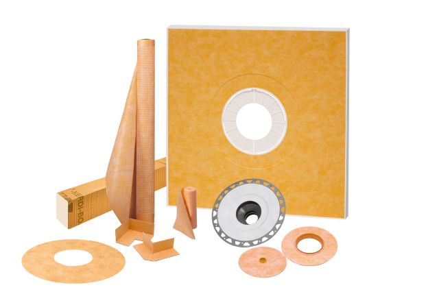 Schluter KERDI-SHOWER-KIT Ensemble de douche avec position de sortie centrée sans gille avec 2" PVC bride 48" x 48"