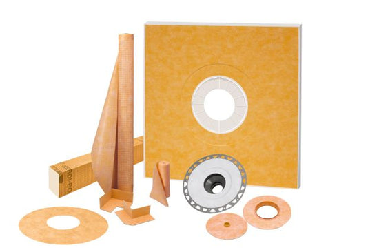 Schluter KERDI-SHOWER-KIT Ensemble de douche avec position de sortie centrée sans gille avec 2" PVC bride 48" x 48"