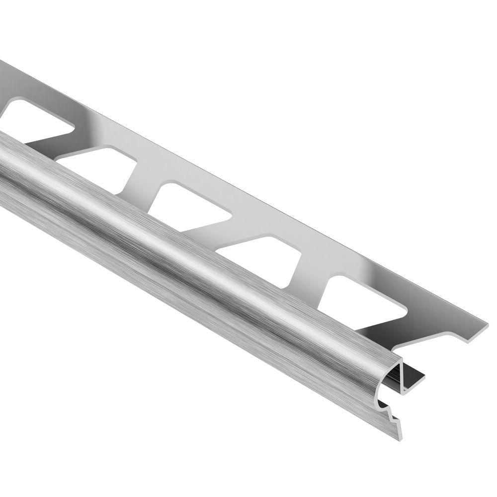 Schluter TREP-FL Profilé pour nez de marche - acier inoxydable (V2) brossé 7/16" (11 mm) x 4' 11"