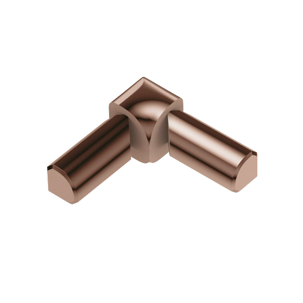 Schluter RONDEC Coin intérieur à 2 bouts 90° - aluminium anodisé cuivre poli 3/8" (10 mm)
