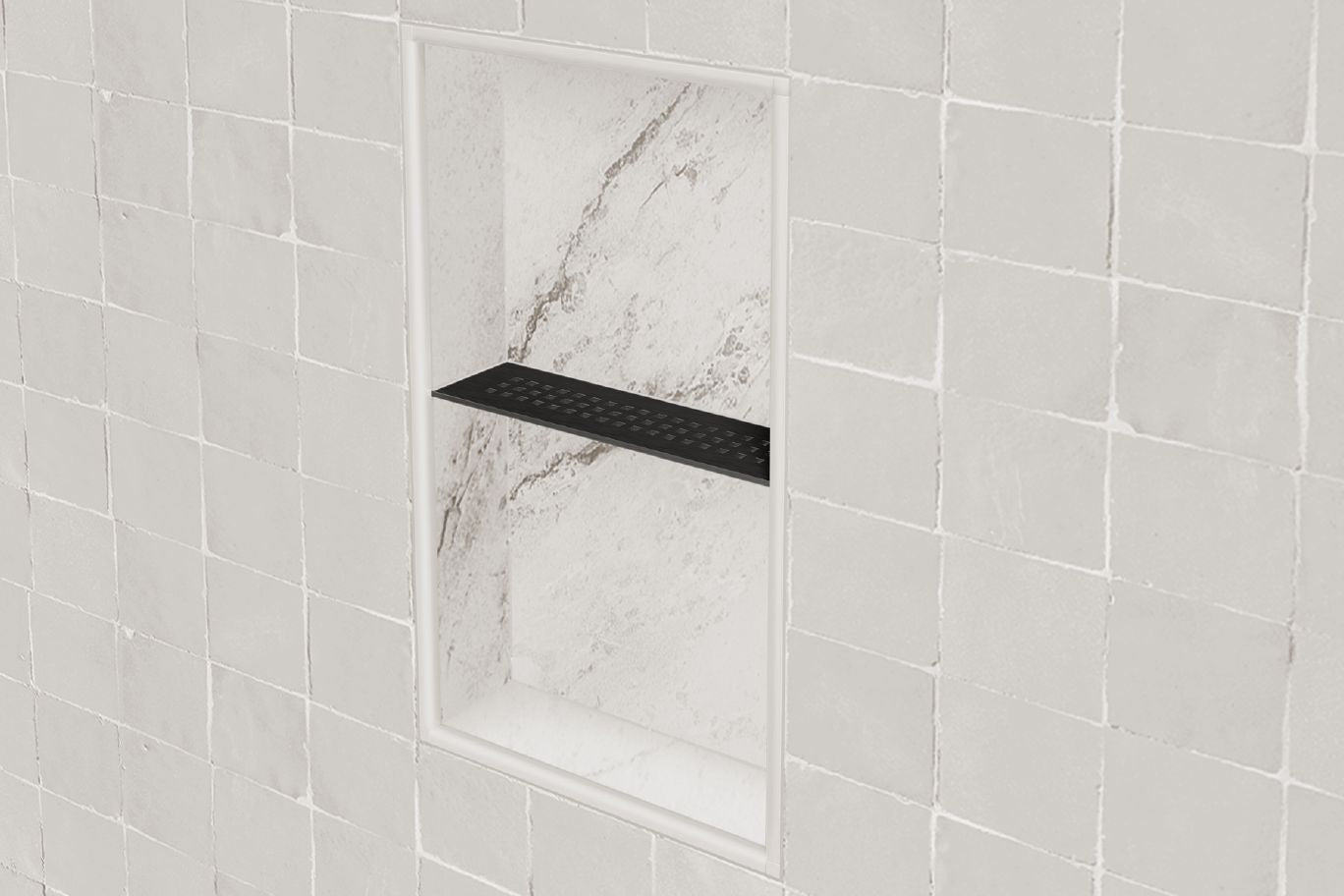 Schluter SHELF-N Étagère rectangulaire pour niche modèle Pure aluminium ivoire