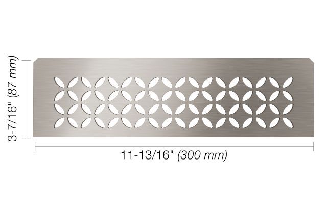 Schluter SHELF-N Étagère rectangulaire pour niche modèle Floral - acier inoxydable (V2) brossé