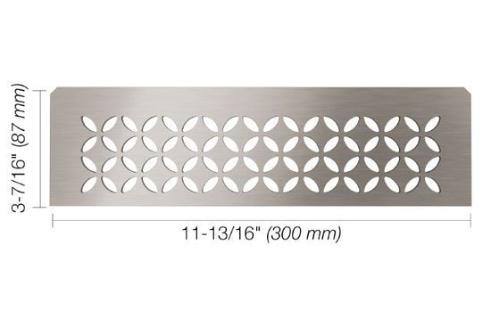 Schluter SHELF-N Étagère rectangulaire pour niche modèle Floral - acier inoxydable (V2) brossé