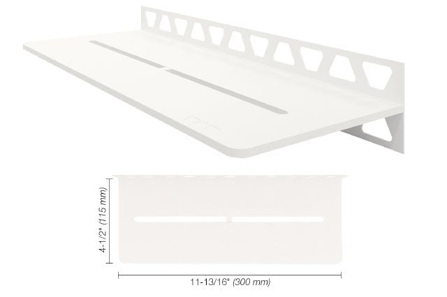 Schluter SHELF-W Étagère mural rectangulaire Pure Design - aluminium blanc mat