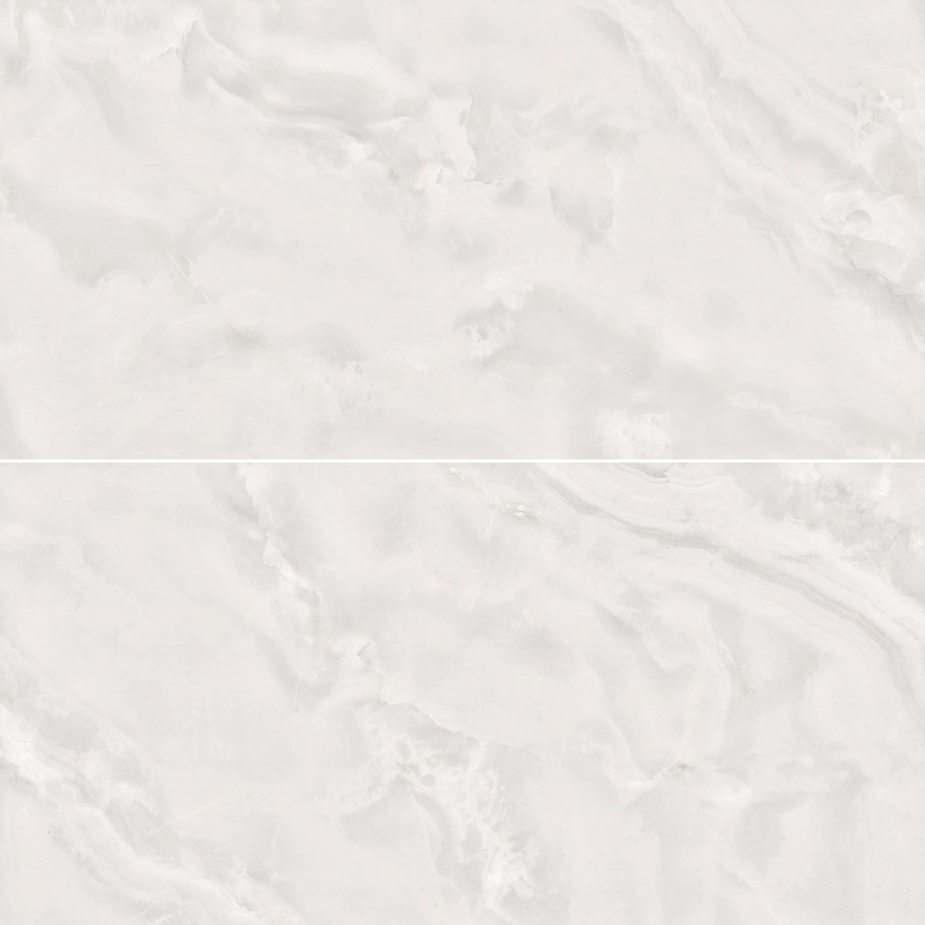 Carreaux de céramique Collection Serena 24 po x 48 po Bianco poli — blanc marbré à finition brillante