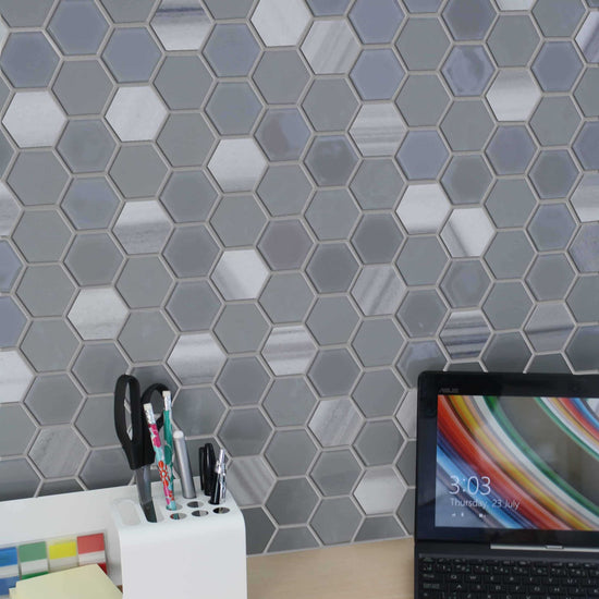 Carreaux de céramique | Collection Exagon - Mosaïque - 2 po x 2 po