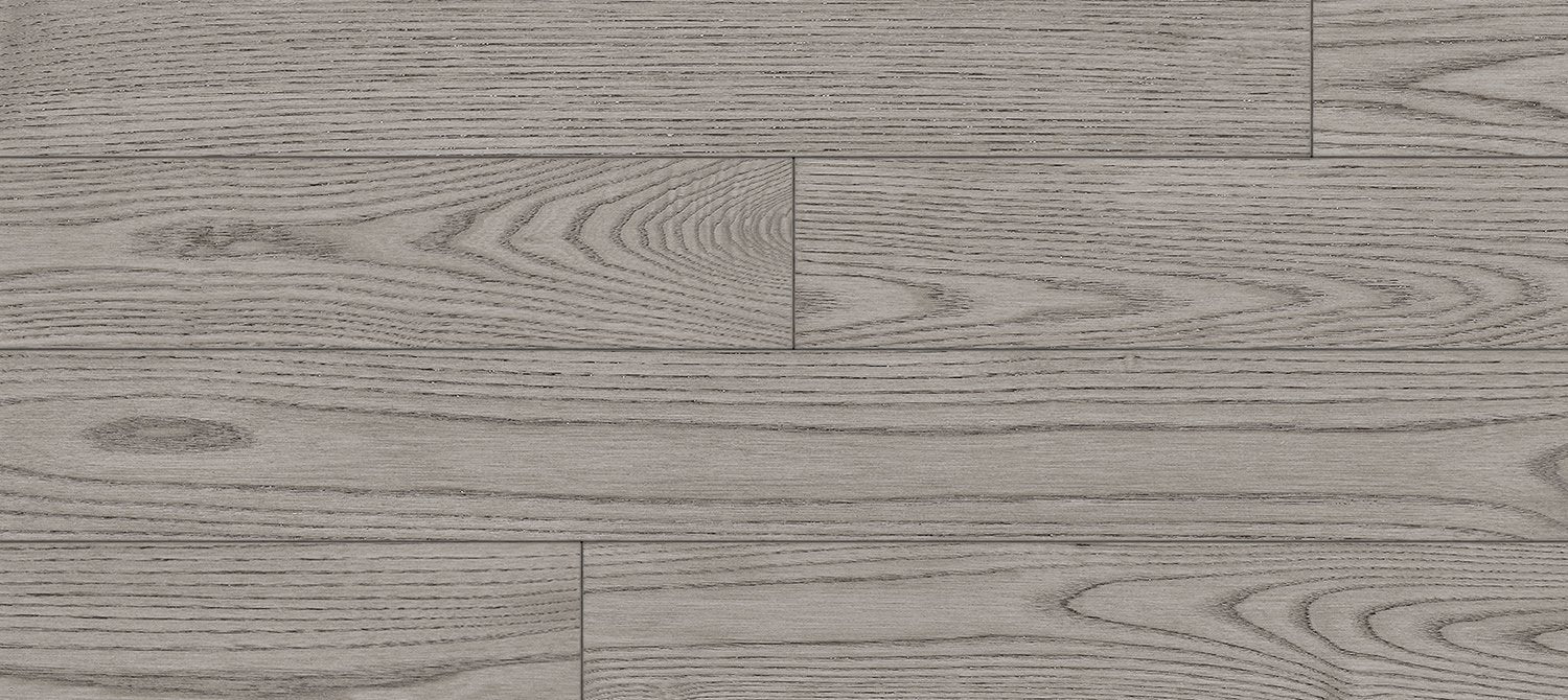 Preverco Bois franc SolidClassic Frêne Nuance Inox Mat 5 po x 3/4 po, teinte inox métallique, fini mat, grain de frêne