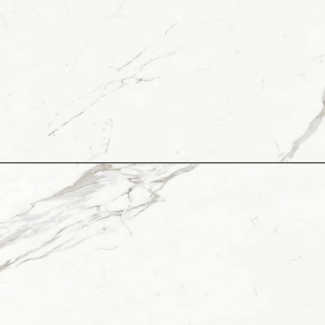 Carreaux de céramique Collection Marmi Classici 24 po x 48 po Statuario Classico poli blanc marbré veiné gris