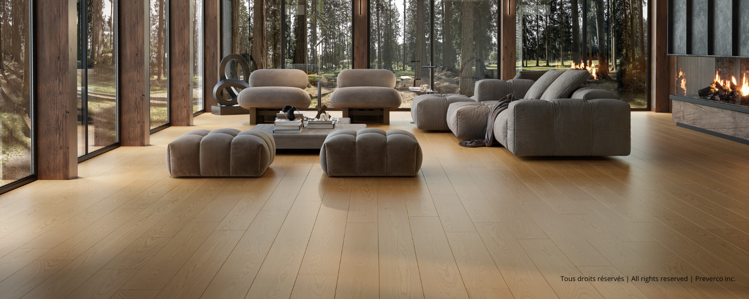 Preverco Bois franc SolidClassic Chêne rouge V+ Dune mat, lames 5 pouces, ép. 3/4 pouce, grain chêne naturel sable