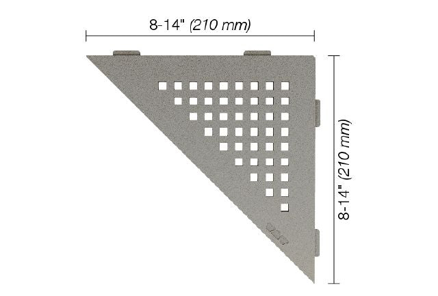 Schluter SHELF-E Étagère de coin triangulaire modèle Square - aluminium gris pierre