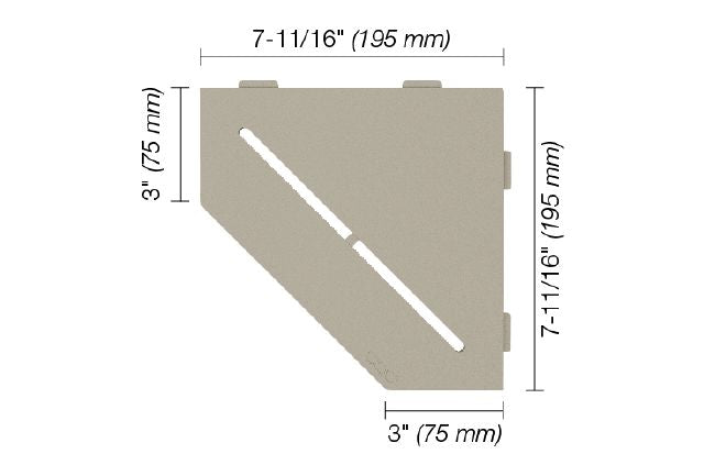 Schluter SHELF-E Étagère de coin pentagonale modèle Pure - aluminium grège