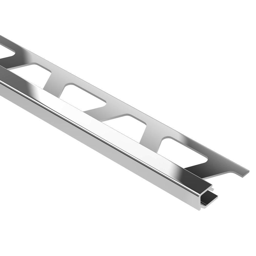 Schluter QUADEC Profilé de bordure carré - aluminium anodisé chrome poli 1/2" (12.5 mm) x 8' 2-1/2"