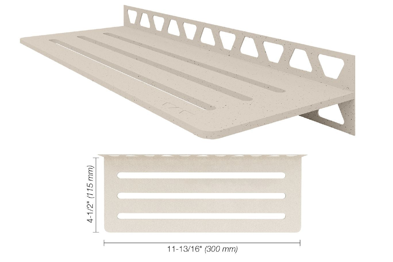 Schluter SHELF-W Étagère murale rectangulaire modèle Wave aluminium ivoire