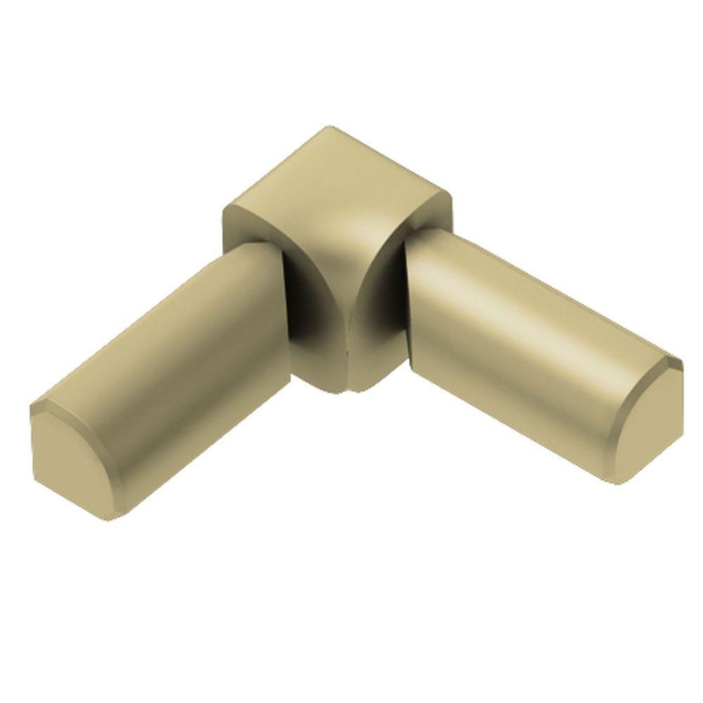 Schluter RONDEC Coin intérieur à 2 bouts 90° - aluminium anodisé laiton mat 1/2" (12.5 mm)