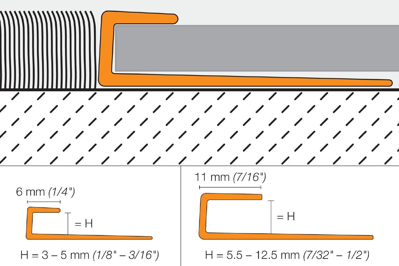Schluter VINPRO-S Profilé de bordure pour revêtement de vinyle bronze antique brossé 7/16" (11 mm) x 8' 2-1/2"