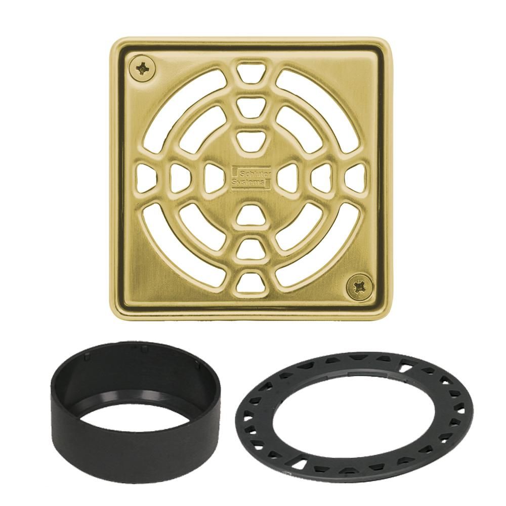 Schluter KERDI-DRAIN Ensemble de grille carrée Classic - acier inoxydable (V2) or classique 4"