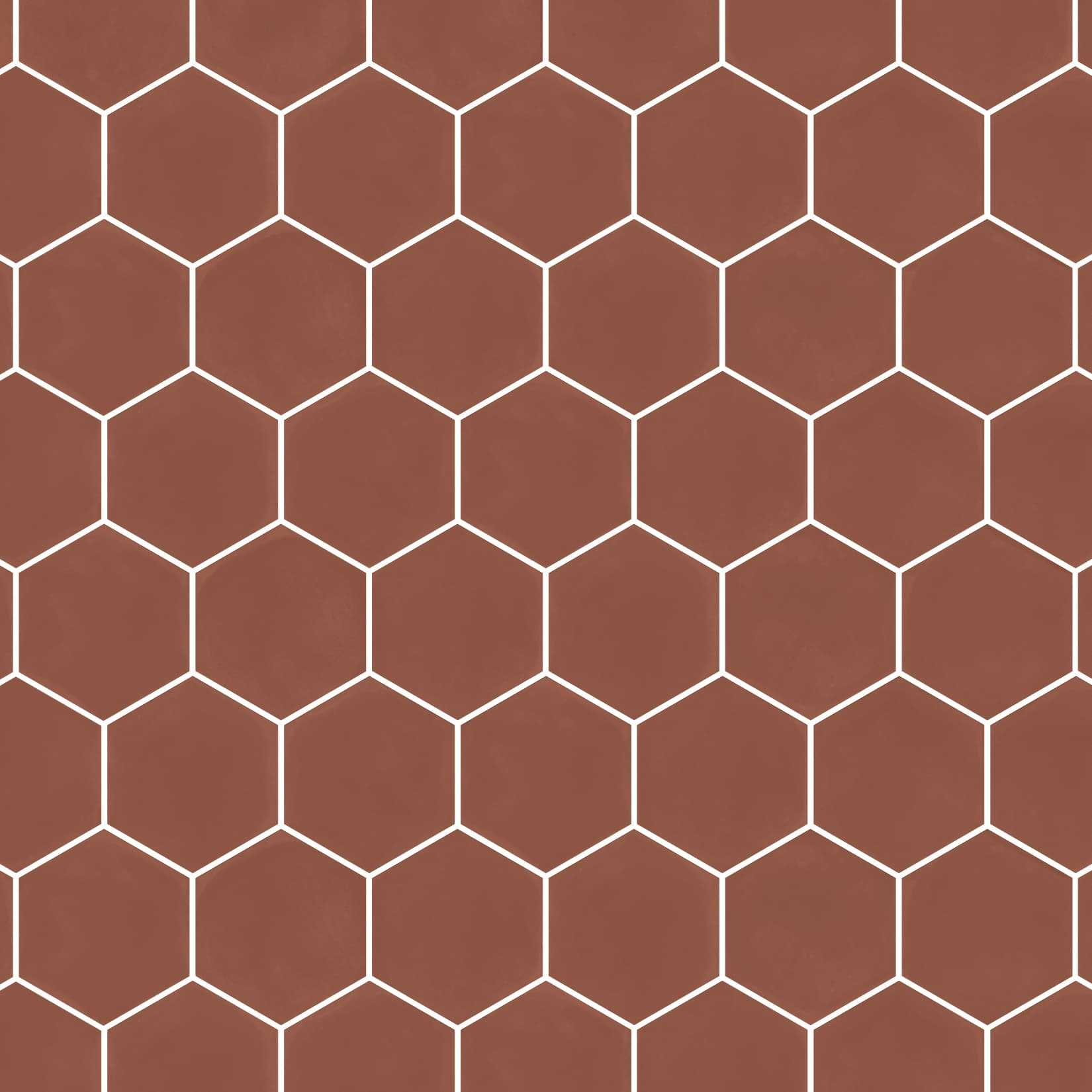 Carreaux de céramique Collection Stratford Hex 7 po x 8 po rouge, forme hexagonale finition lisse