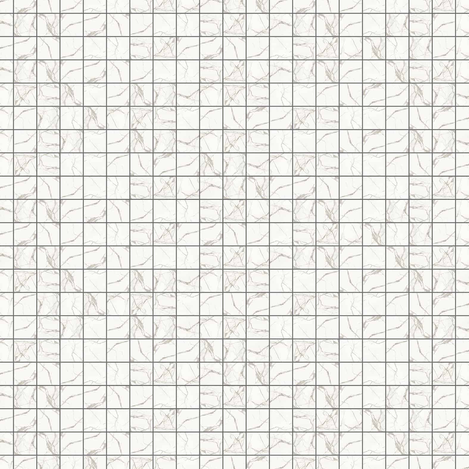 Carreaux de céramique Collection Glamour 2 po x 2 po Calacatta poli blanc marbre veiné gris