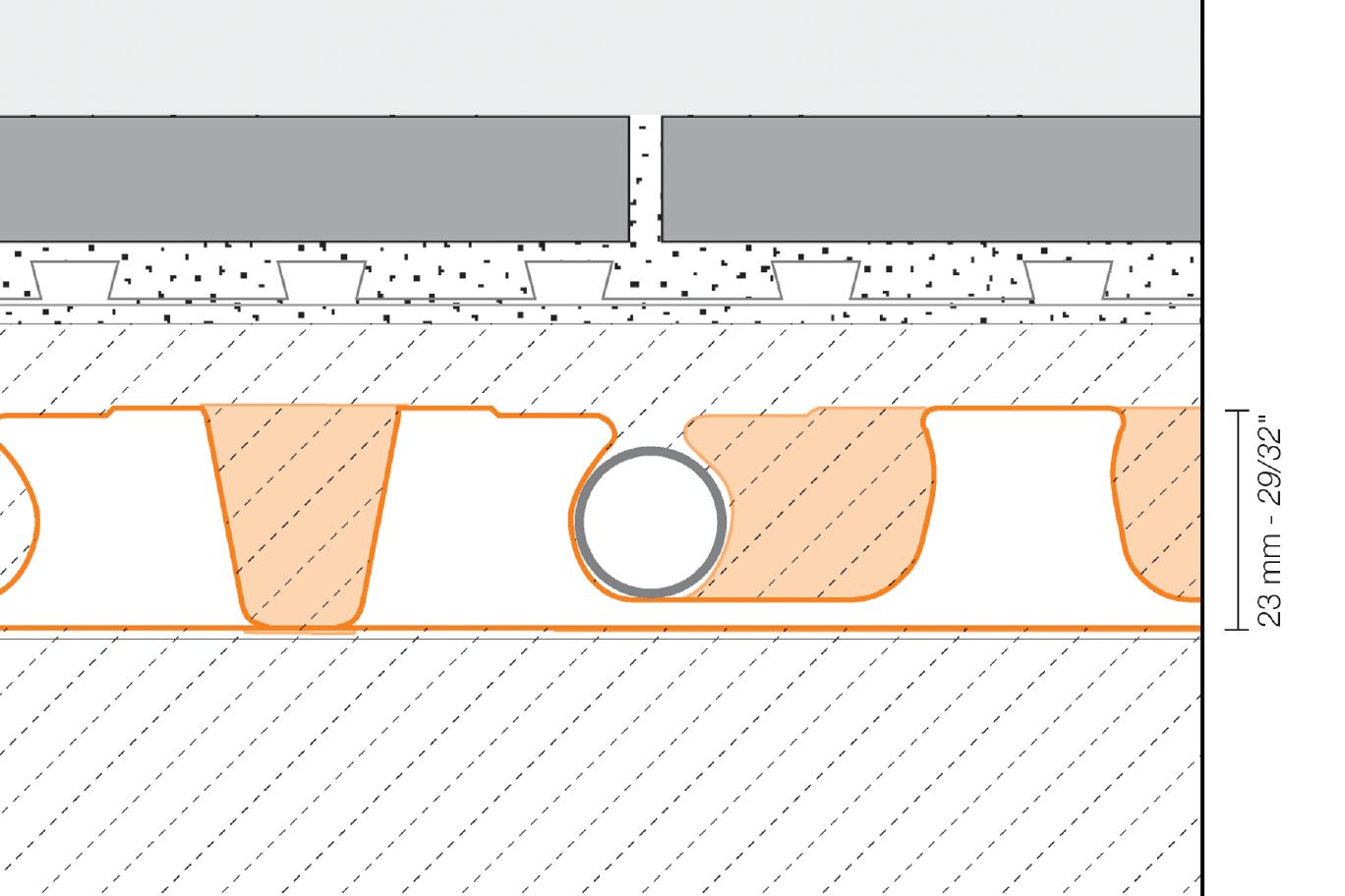 Schluter BEKOTEC-F Panneau de drainage pour chape cloutée en polystyrène 29/32" (23 mm) x 35-7/16" x 47-1/4" (paquet de 10)