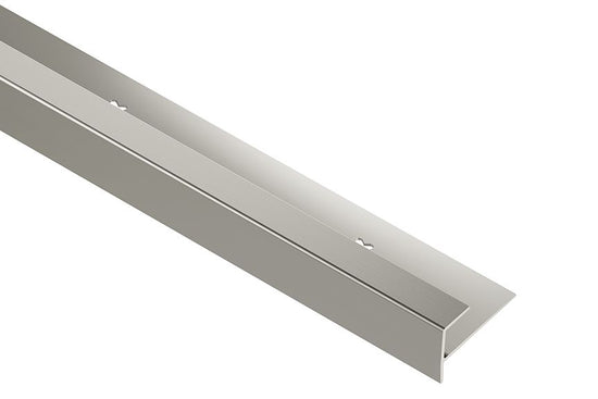 Schluter VINPRO-STEP Profilé de nez de marche pour revêtement de vinyle aluminium anodisé nickel brossé 1/2" (12.5 mm) x 8' 2-1/2"