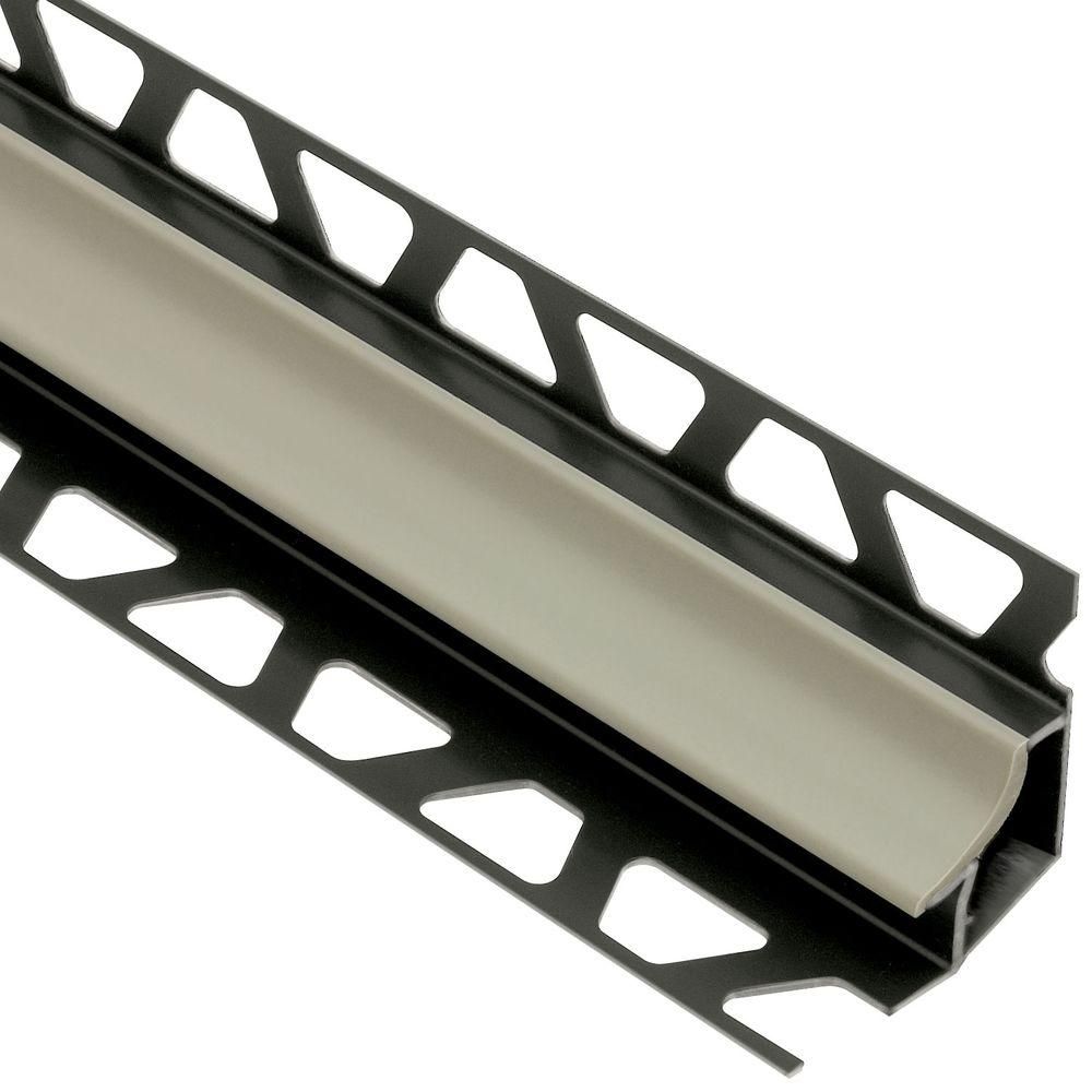 Schluter DILEX-HK Profilé à gorge avec un radius de 11/16" - plastique PVC gris 1/2" x 11/32" x 8' 2-1/2"
