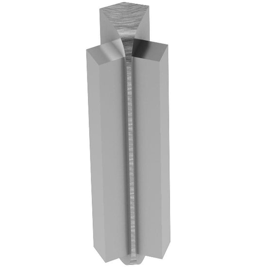 Schluter RONDEC-STEP Coin intérieur 135° avec ailette verticale de 2-1/4" - aluminium anodisé chrome brossé 3/8" (10 mm)