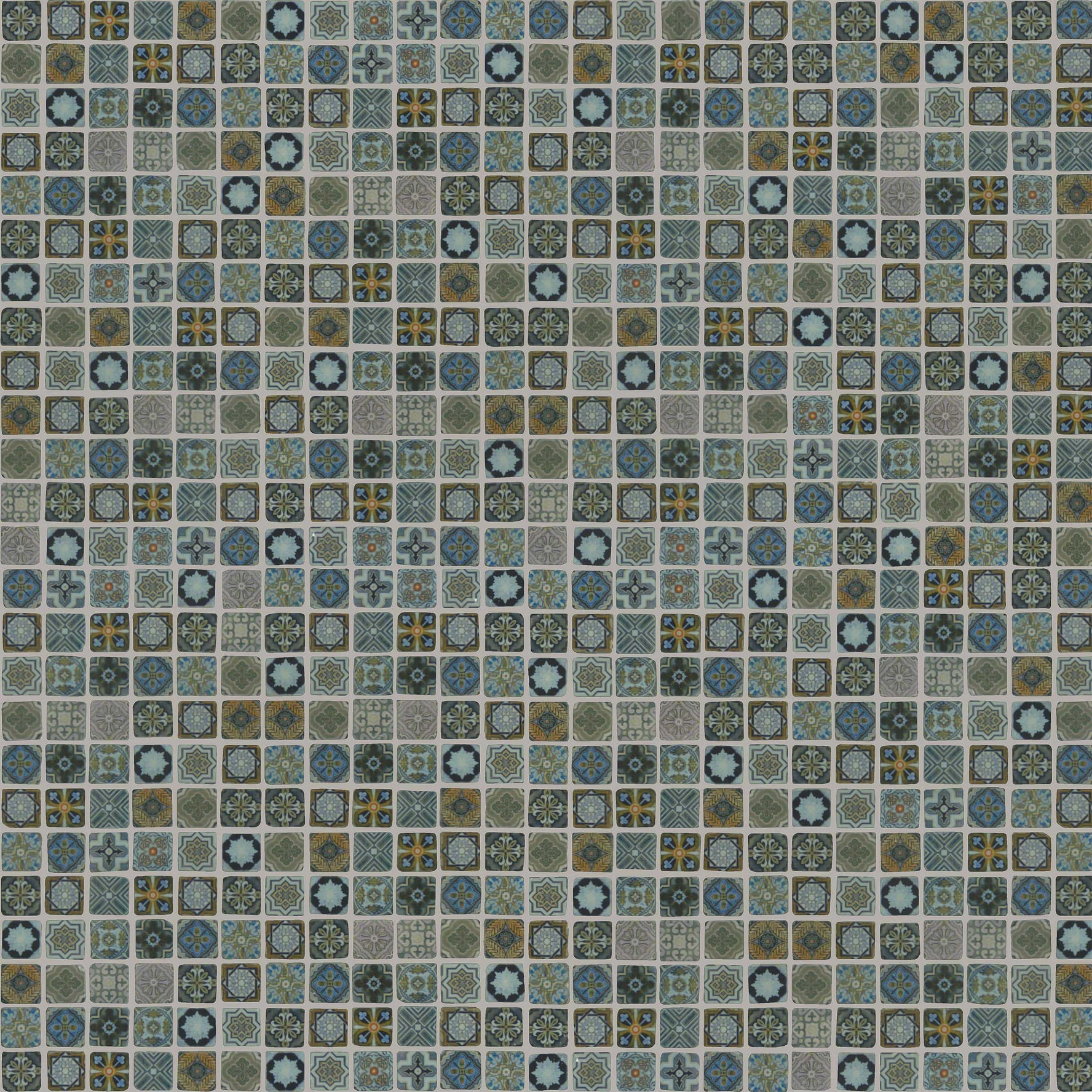 Carreaux de céramique Collection Jamila mosaïque 1 po x 1 po couleur Azzurro bleu azur