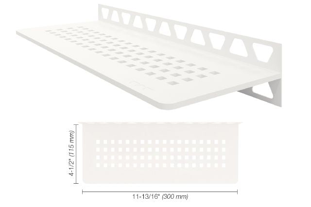 Schluter SHELF-W Étagère mural rectangulaire Square Design - aluminium blanc mat