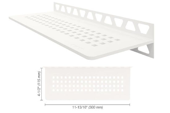 Schluter SHELF-W Étagère mural rectangulaire Square Design - aluminium blanc mat