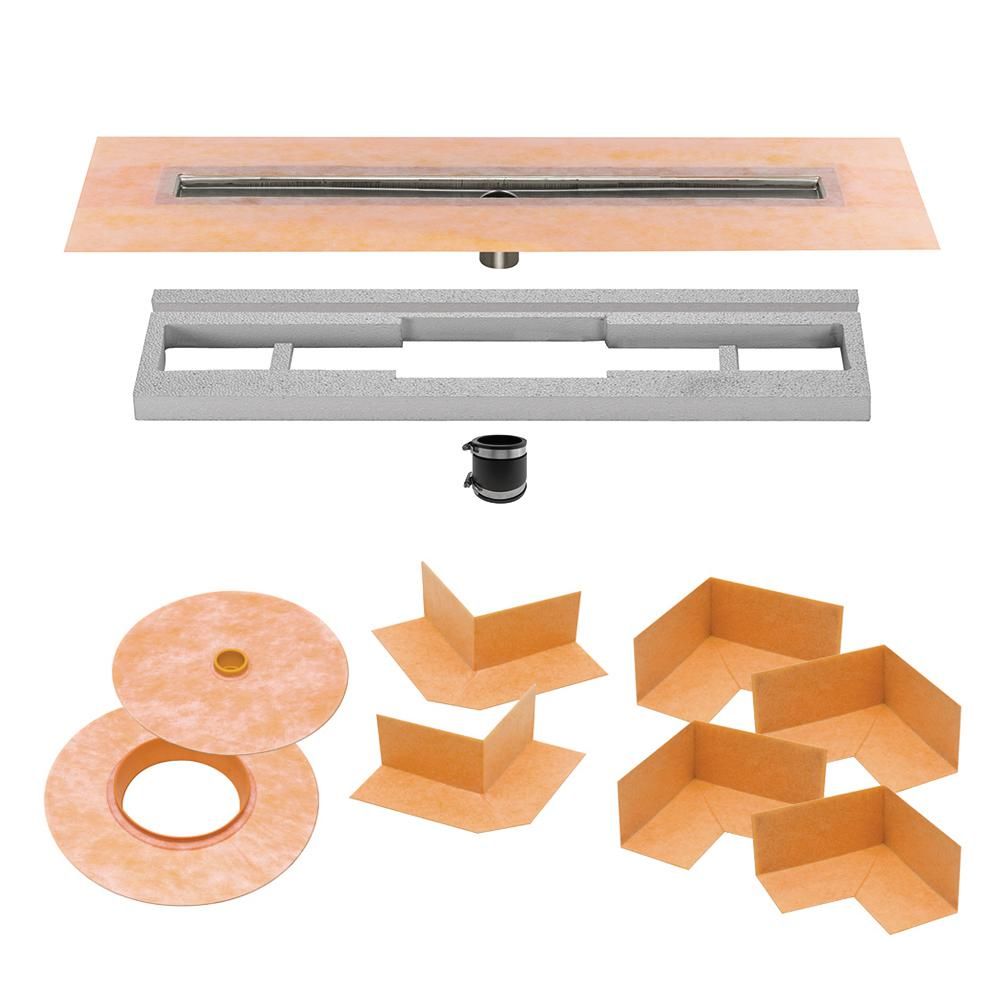Schluter KERDI-LINE Ensemble de caniveau centré de drain linéaire 31-1/2"