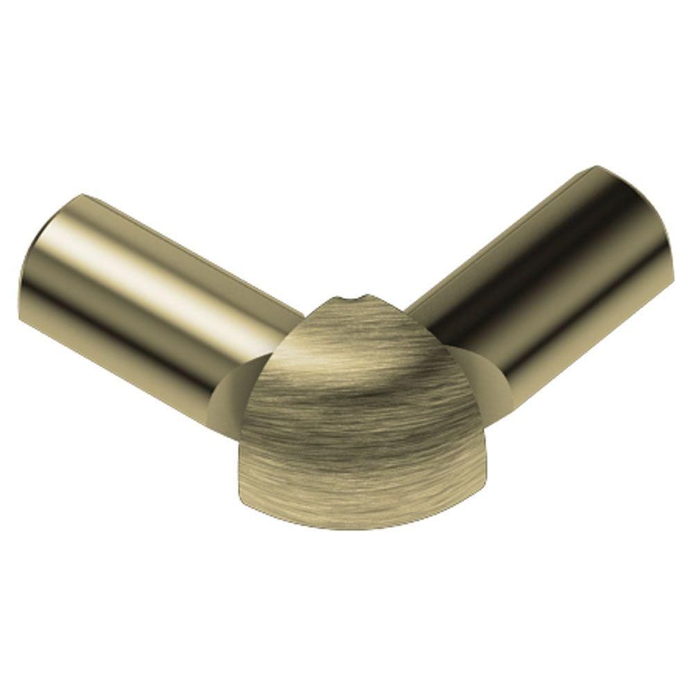 Schluter RONDEC Coin extérieur à 2 bouts 90° - aluminium anodisé laiton brossé 1/2" (12.5 mm)