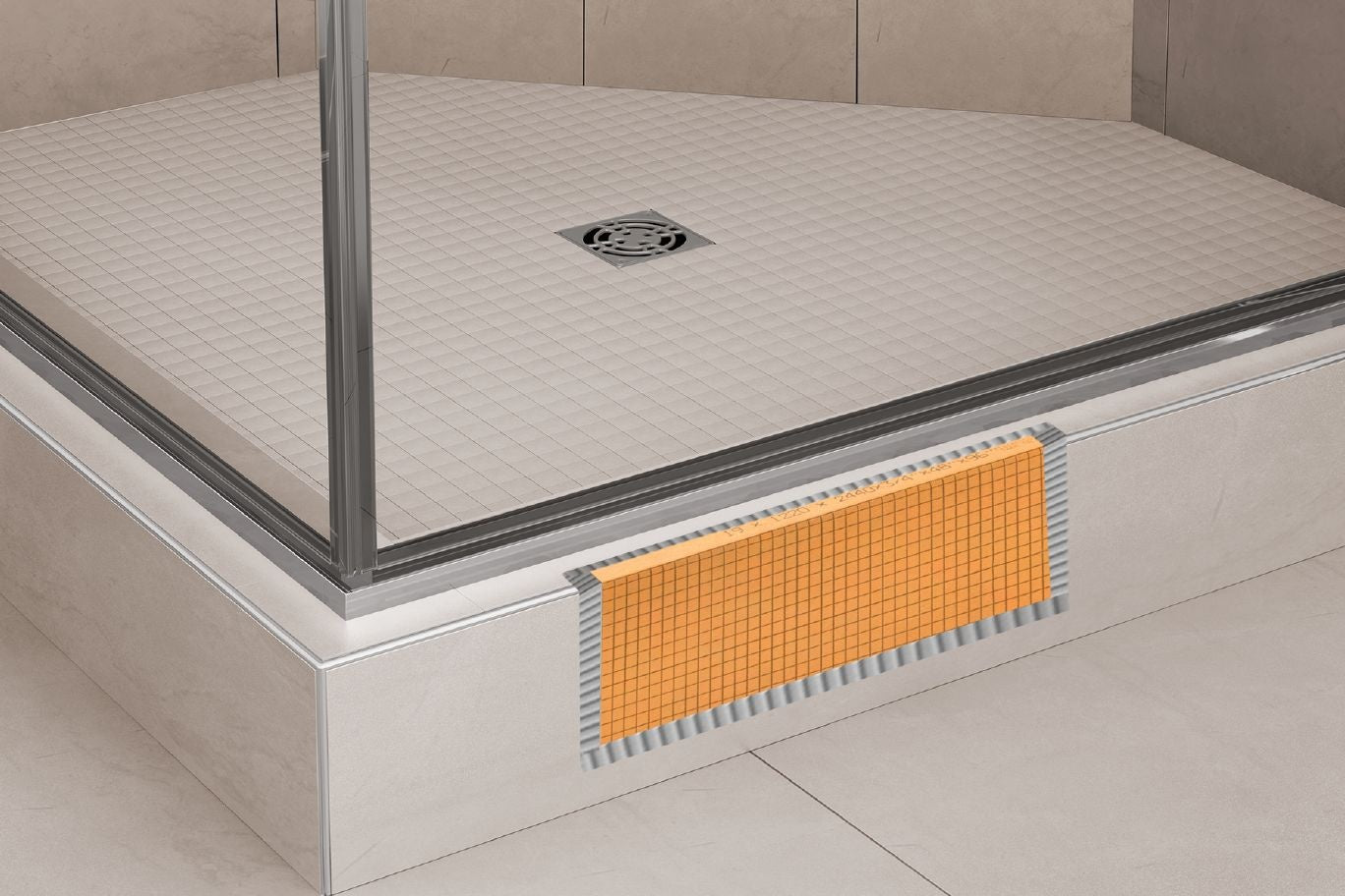Schluter KERDI-BOARD-SC Seuil de douche préfabriqué 4-1/2" x 6" x 60"