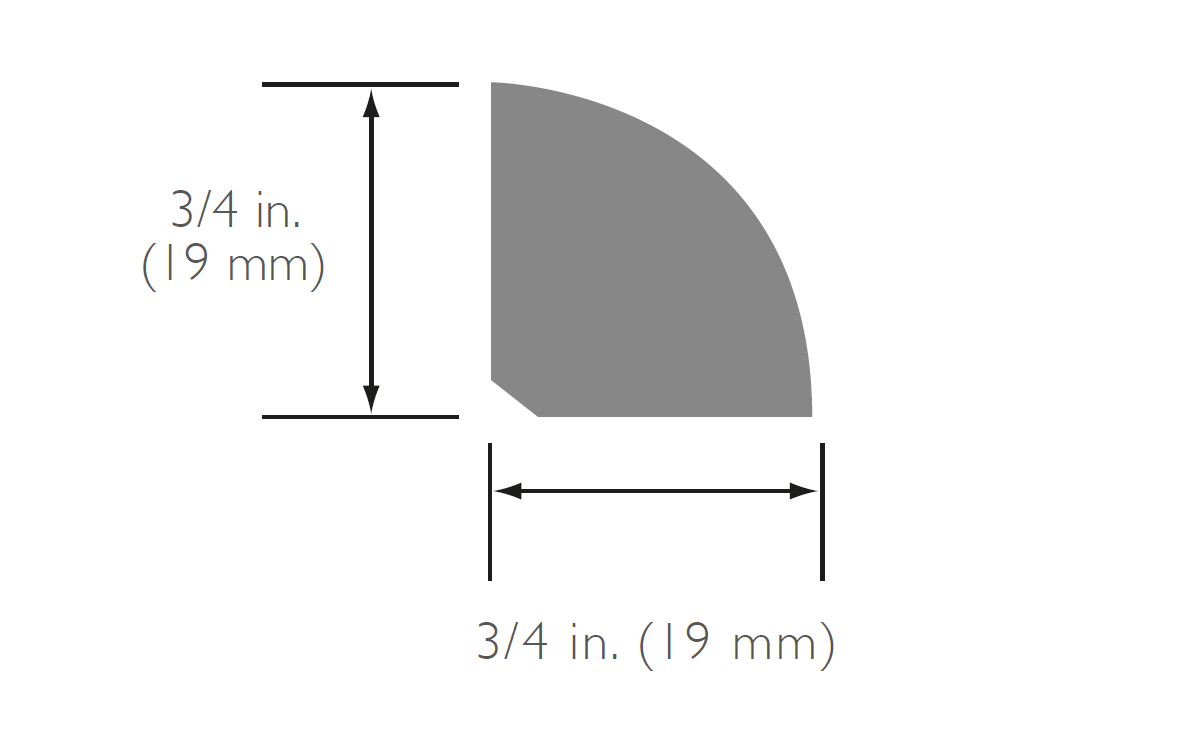 Preverco Bois franc Tribeca Mat quart de rond 84 po, moulure finition mate profil arrondi