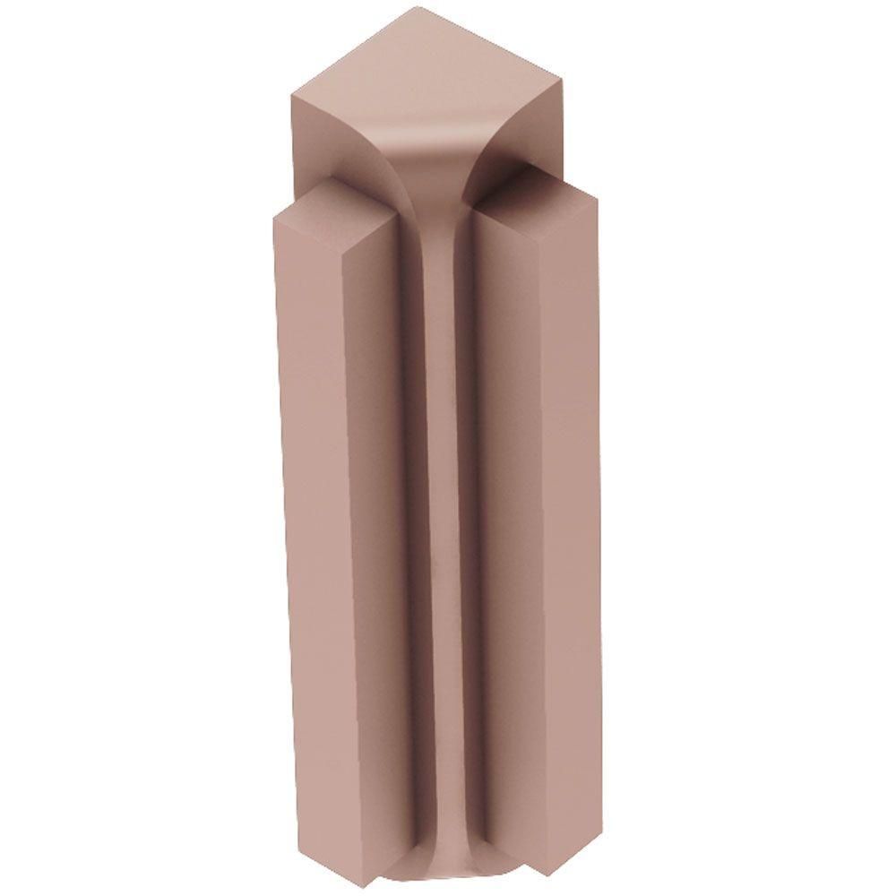 Schluter RONDEC-STEP Coin intérieur 90° avec ailette verticale de 2-1/4" - aluminium anodisé cuivre mat 3/8" (10 mm)