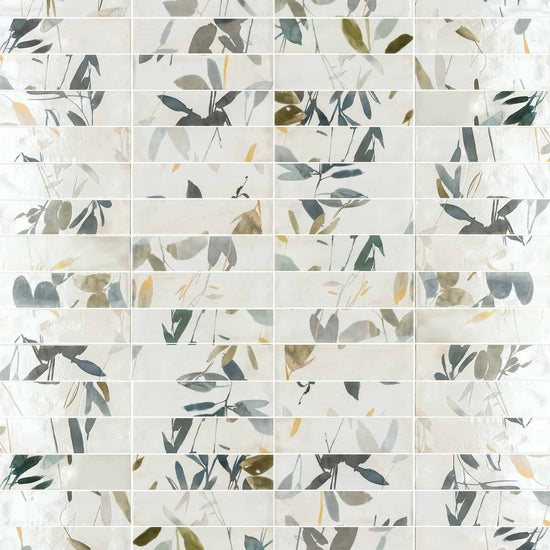 Carreaux de céramique Collection Multiforme 3 po x 12 po décor Ramage Freddo lustré