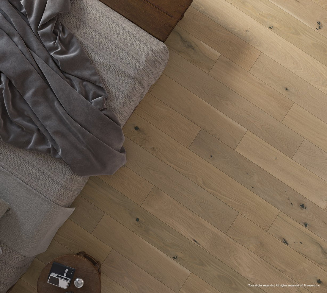 Preverco Bois d'ingénierie Flex19 Chêne blanc Nuance Raw Mat, lame 5-1/8 in, ép. 3/4 in, finition mate naturelle