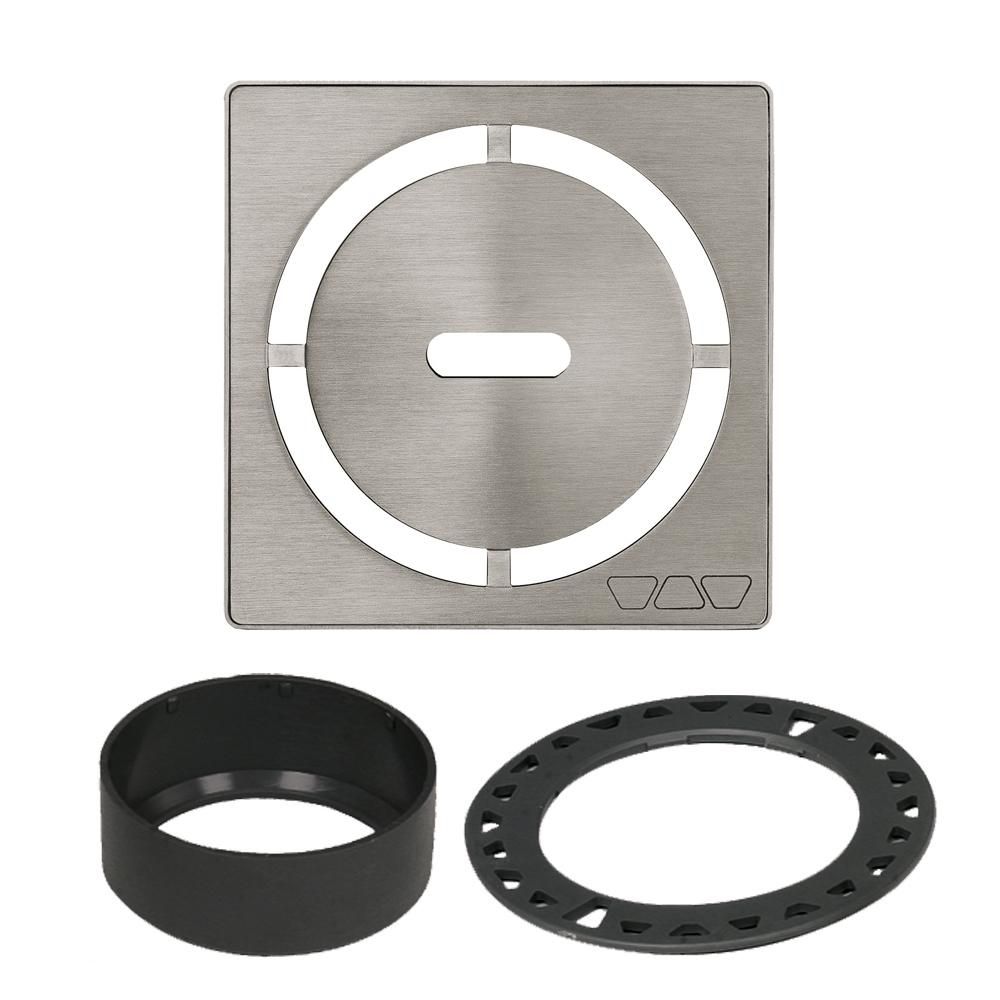 Schluter KERDI-DRAIN Ensemble de grille carrée Pure - acier inoxydable (V2) nickel brossé 4"