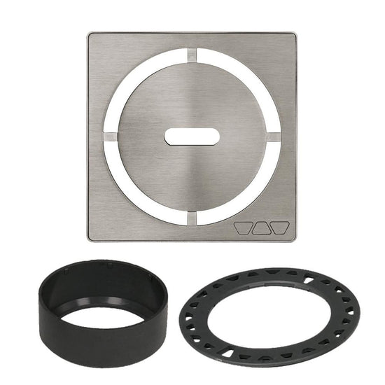 Schluter KERDI-DRAIN Ensemble de grille carrée Pure - acier inoxydable (V2) nickel brossé 4"