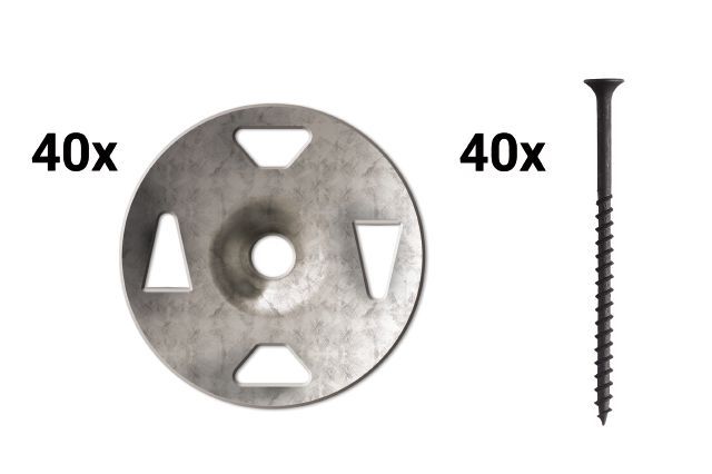 Schluter KERDI-BOARD-ZS/-ZT Vis et rondelles - acier galvanisé 1-5/8" (paquet de 40)