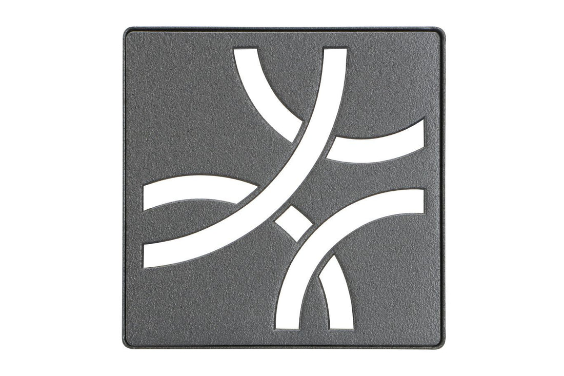 Schluter KERDI-DRAIN Ensemble de grille carrée Curve acier inoxydable (V2) anthracite foncé 4"