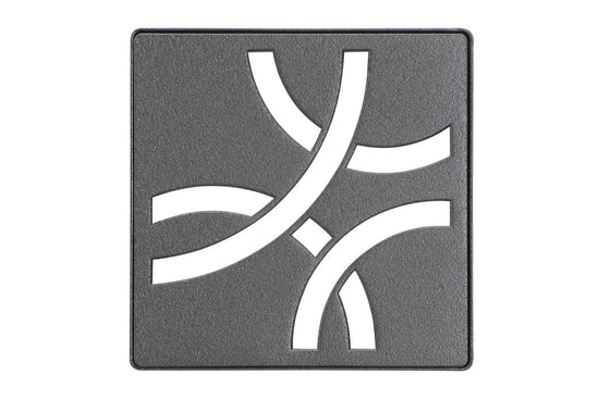 Schluter KERDI-DRAIN Ensemble de grille carrée Curve acier inoxydable (V2) anthracite foncé 4"