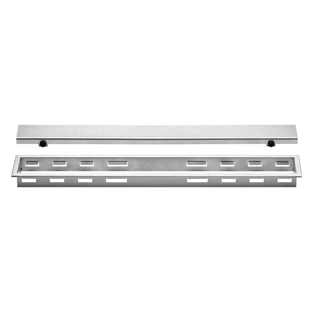Schluter KERDI-LINE Drain linéaire encastré avec design de grille Solid - acier inoxydable (V4) brossé 1-1/8" x 39-3/8"