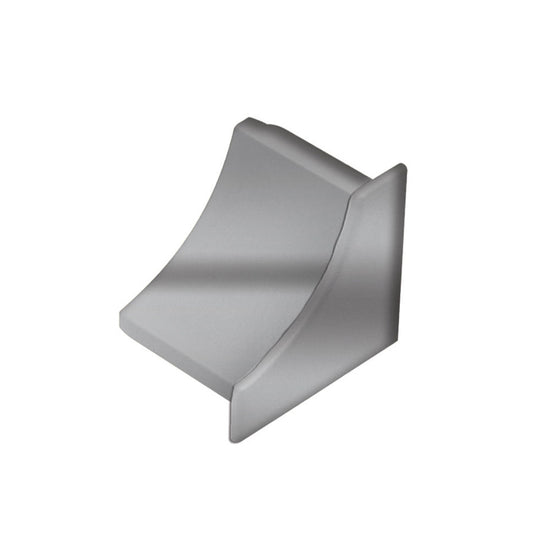 Schluter DILEX-HKU Cap de fermeture avec un radius de 1-7/16" (36 mm) - plastique PVC avec fini en acier inoxydable