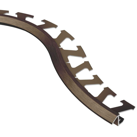 Schluter RENO-TK Radius Profilé réducteur - aluminium anodisé bronze antique 3/8" (10 mm) x 8' 2-1/2"