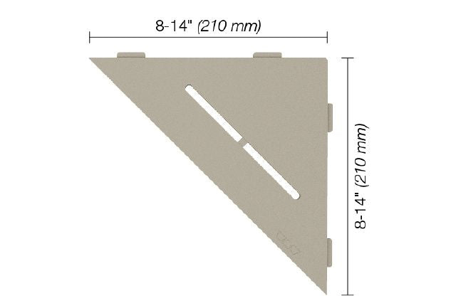 Schluter SHELF-E Étagère de coin triangulaire modèle Pure - aluminium grège