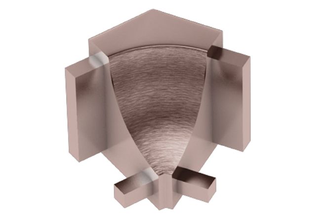 Schluter DILEX-AHK Coin intérieur 135° avec un rayon de 3/8" pour Profilé à gorge Aluminium anodisé Brossé Cuivre